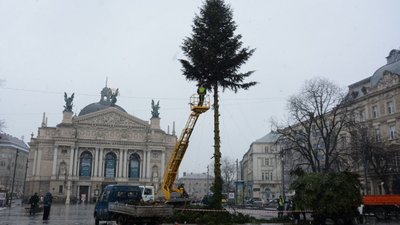 У Львові демонтували головну ялинку міста (ФОТО)