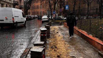 У Львові пішоходи змушені ходити по болоті