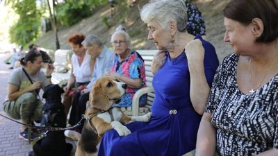 Для літніх львів’ян вперше провели терапію із собаками (ВІДЕО)