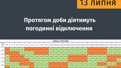 Як на Львівщині виключатимуть світло 13 липня