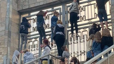 У Івано-Франківську вовчиці через Винника вилізли на паркан