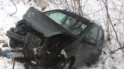 На трасі "Львів - Луцьк" автомобіль злетів у кювет (ФОТО)
