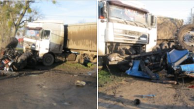 На Львівщині вантажівка буквально розчавила трактор