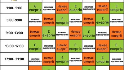 На Львівщині сьогодні відключатимуть світло за звичними графіками