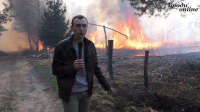 На Бродівщині знімальну групу місцевого телеканалу визволяли з вогняної пастки (ВІДЕО)