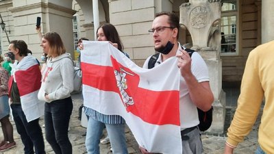 У центрі Львова білоруси влаштували акцію на підтримку політв'язнів (ФОТО, ВІДЕО)