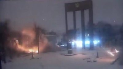 У Львові ворожий дрон прилетів до памʼятника Бандери