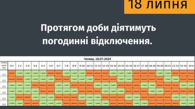 Як на Львівщині виключатимуть світло 18 липня