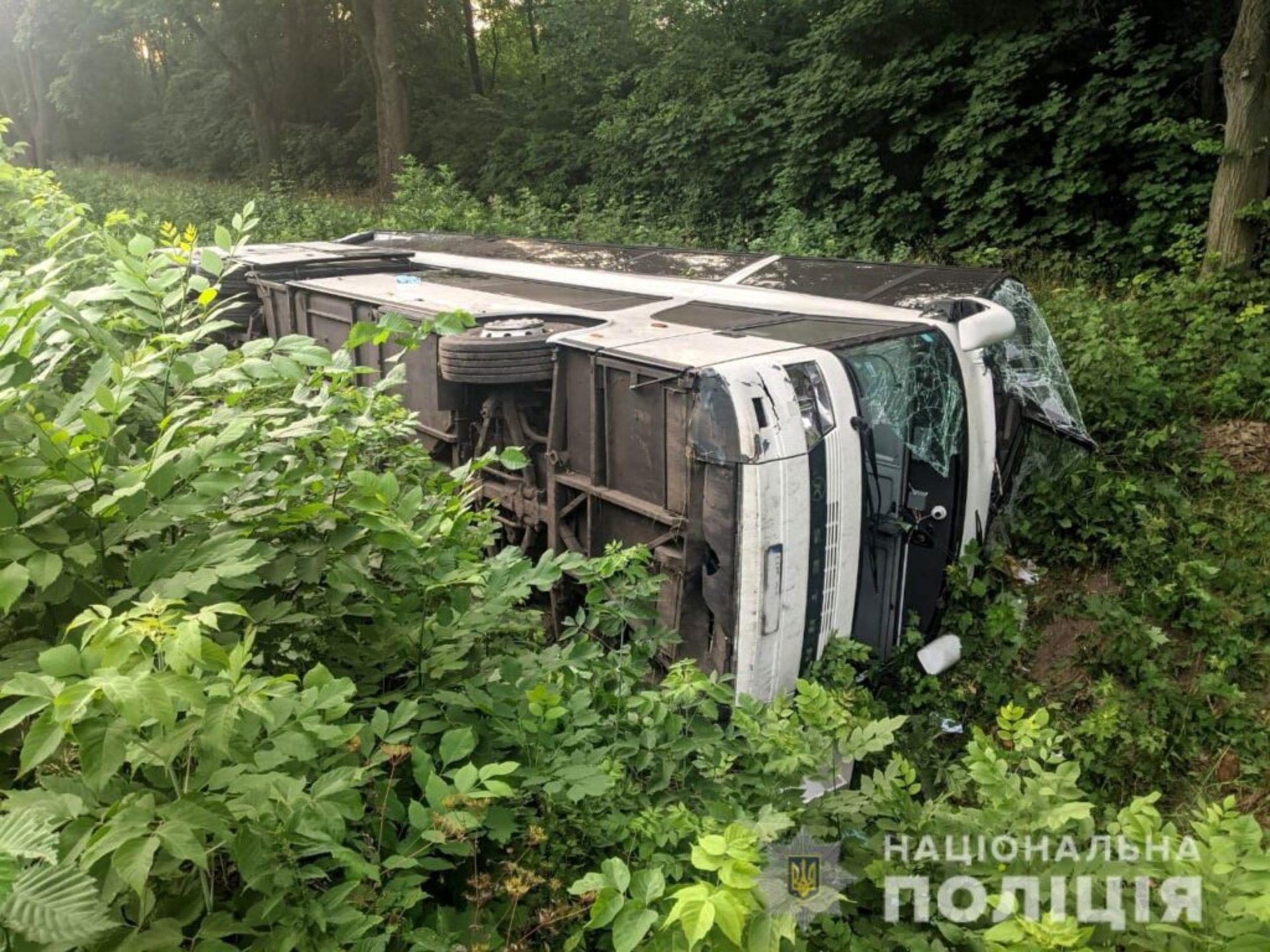 На Рівненщині автобус вилетів у кювет, 16 осіб постраждало