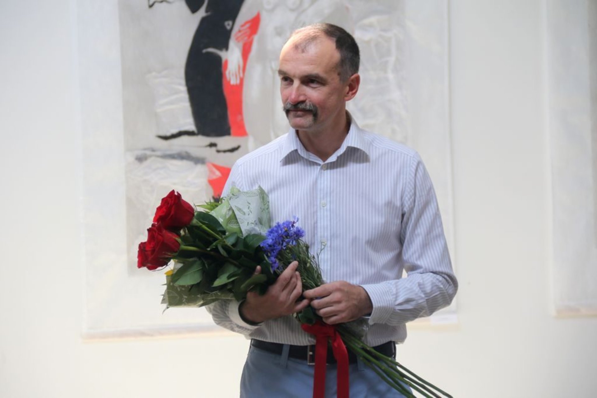 Володимира Стасенко на відкритті своєї виставки «Реакції/Алюзії»