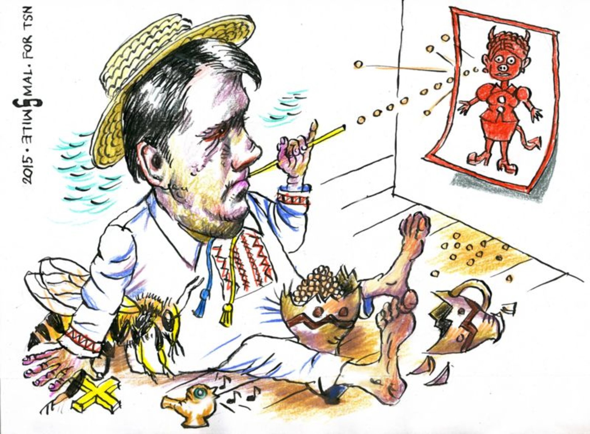 Карикатура на Зеленського. Чому київська бібліотека прибрала роботу художника Смаля