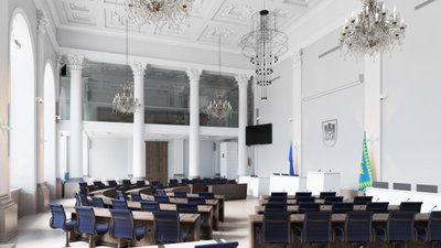 У Львівській міській раді встановили люстру за понад 300 тисяч гривень (ФОТО)