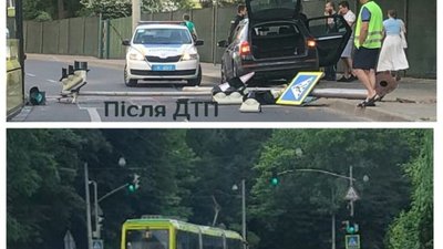 «Львівавтодор» відновив роботу світлофора на вулиці Стуса, який збив автомобіль