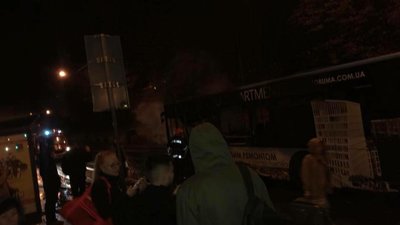 Як у Львові згоріла маршрутка (ФОТО, ВІДЕО)