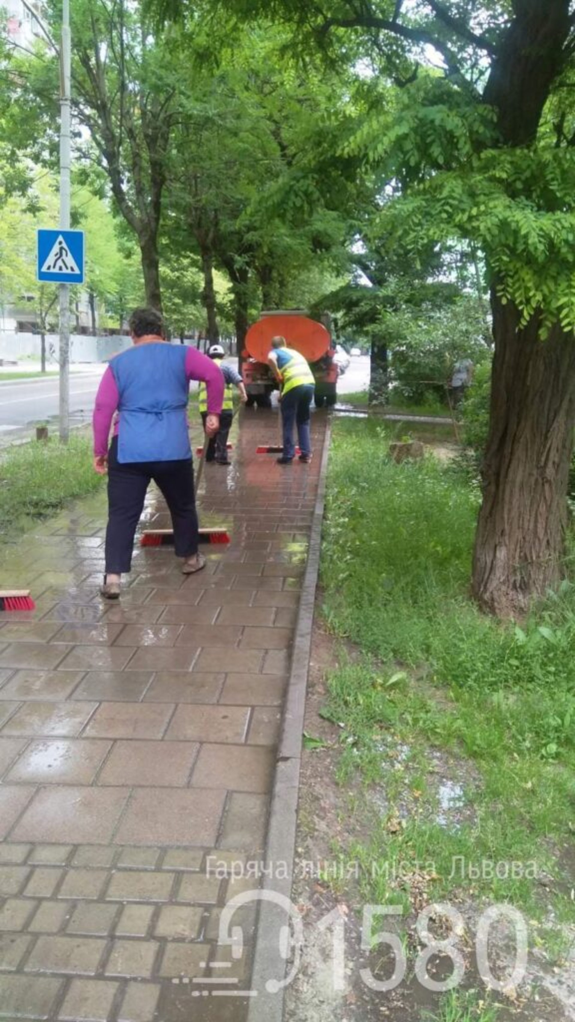 У Львові перед дощем комунальники помили вулиці міста