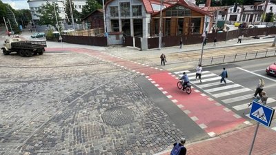 Скандальному велосипедисту Олеськіву оновили перехрестя у Львові