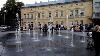 У центрі Львова одягнутий чоловік скупався у фонтані (ВІДЕО)