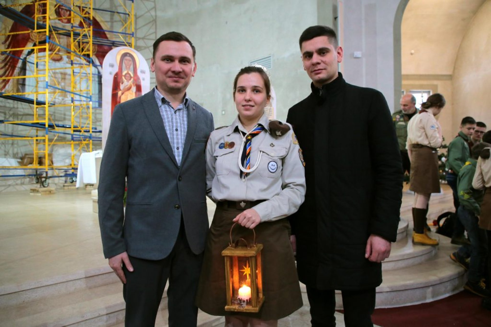 Пластуни Львівщини разом запалили «Різдвяну свічечку». Фото: прес-служба ЛОДА.