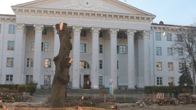 На вул. Пекарській у Львові зрізали майже всі дерева (ФОТОРЕПОРТАЖ)