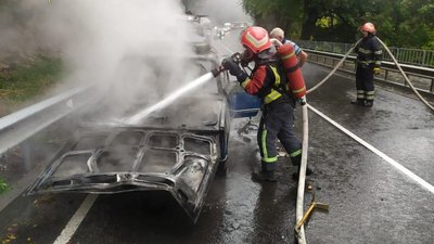 Вранці поблизу Винників вогонь знищив автомобіль (ФОТО)