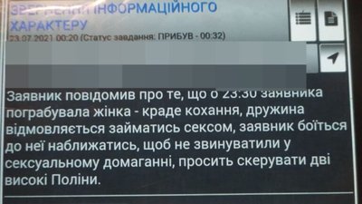 У Львові через жінку, яка відмовила у сексі, чоловік викликав поліцію