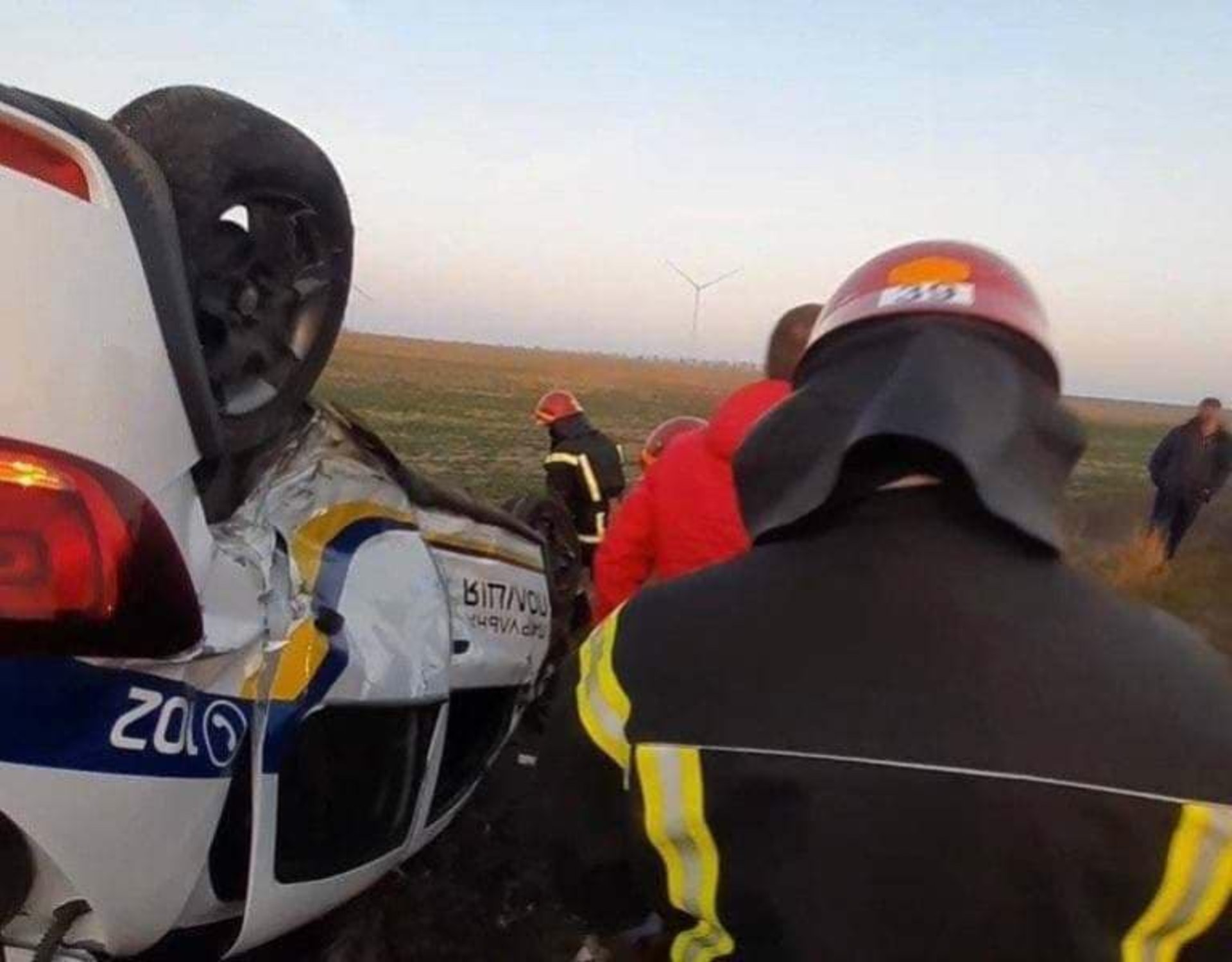На Одещині перекинувся поліцейський автомобіль