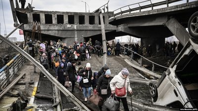Війська РФ обстріляли цивільних на виїзді з Ірпеня під час евакуації, серед загиблих — двоє дітей