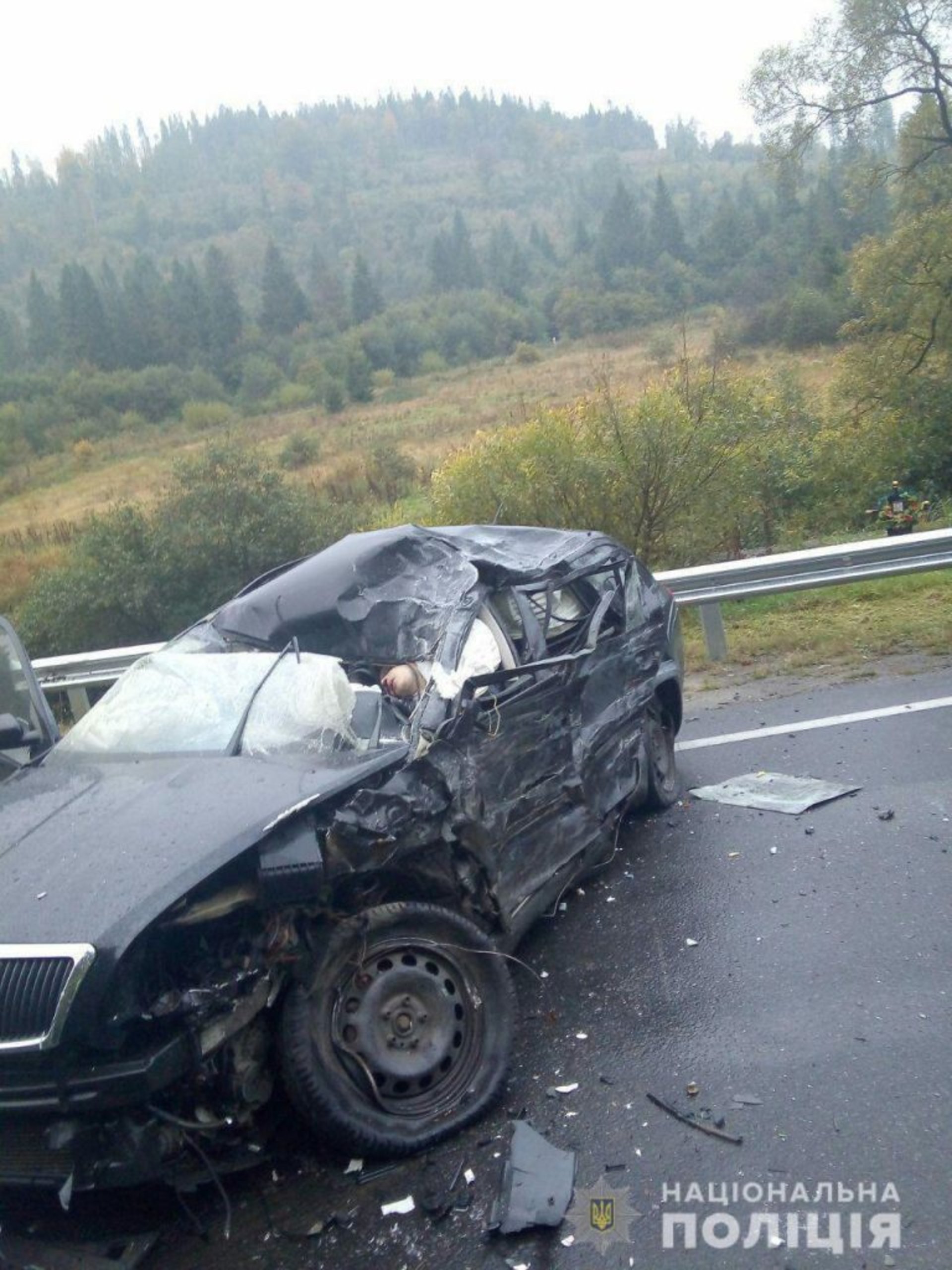 На Сколівщині у жахливій аварії загинув водій автомобіля. Фото Варта-1