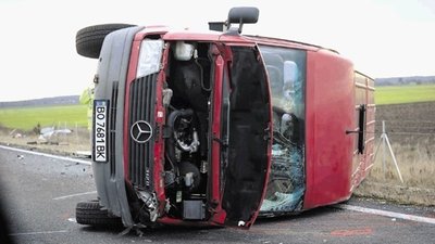 На Сокальщині перекинувся мікроавтобус