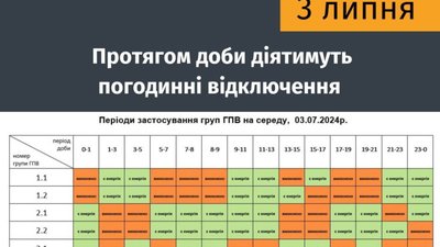 Як на Львівщині відбуватимуть світло 3 липня