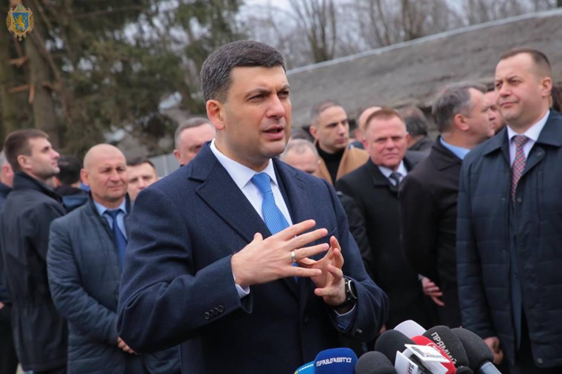 Гройсман оглянув ремонт автомобільної дороги "Львів-Пустомити-Меденичі". Фото прес-служба ЛОДА