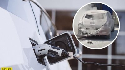 У Хмельницькому під час зарядки згорів електромобіль (ВІДЕО)