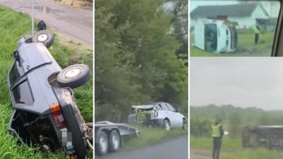 На Львівщині три автомобілі злетіли з дороги