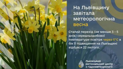 На Львівщину завітала метеорологічна весна