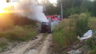На Львівщині горів автомобіль (ФОТО)