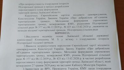 Підгорецька сільська рада Бродівського району висловила недовіру голові Львівської ОДА Максиму Козицькому