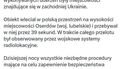 російська ракета на 39 секунд залетіла на територію Польщі