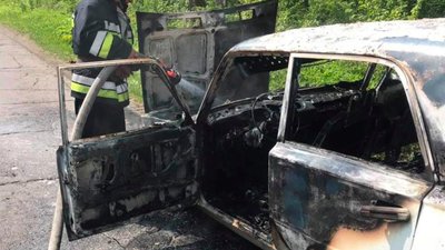 На Сокальщині просто посеред дороги загорівся автомобіль (ФОТО)