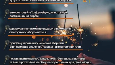 У ДСНС розповіли, як безпечно користуватись піротехнікою