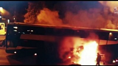 У Польщі загорівся автобус з українцями (ВІДЕО)