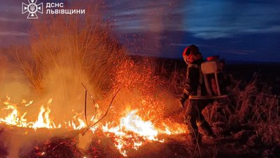 Рятувальники Львівщини показали відео паління сухої трави
