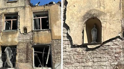 У Львові на зруйнованому будинку вціліла Матінка Божа