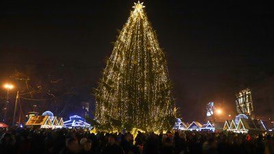 У Львові засвітилася новорічна ялинка
