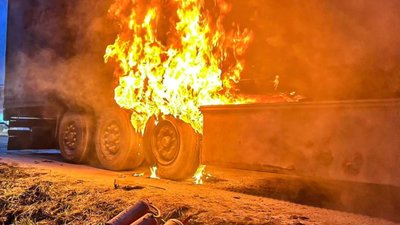 На Львівщині мало не згоріла вантажівка (ФОТО)