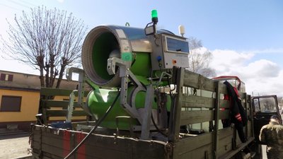 Як Борислав дезінфікують із снігових гармат (ФОТО)