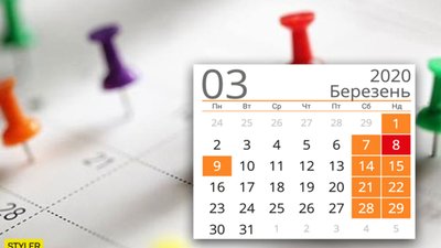 Вихідні у березні: скільки додатково будуть відпочивати українці