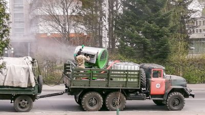Трускавець дезінфікують хлором із снігових гармат (ФОТО)