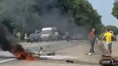 У Тернопільській області сталась аварія із загорянням (ВІДЕО)