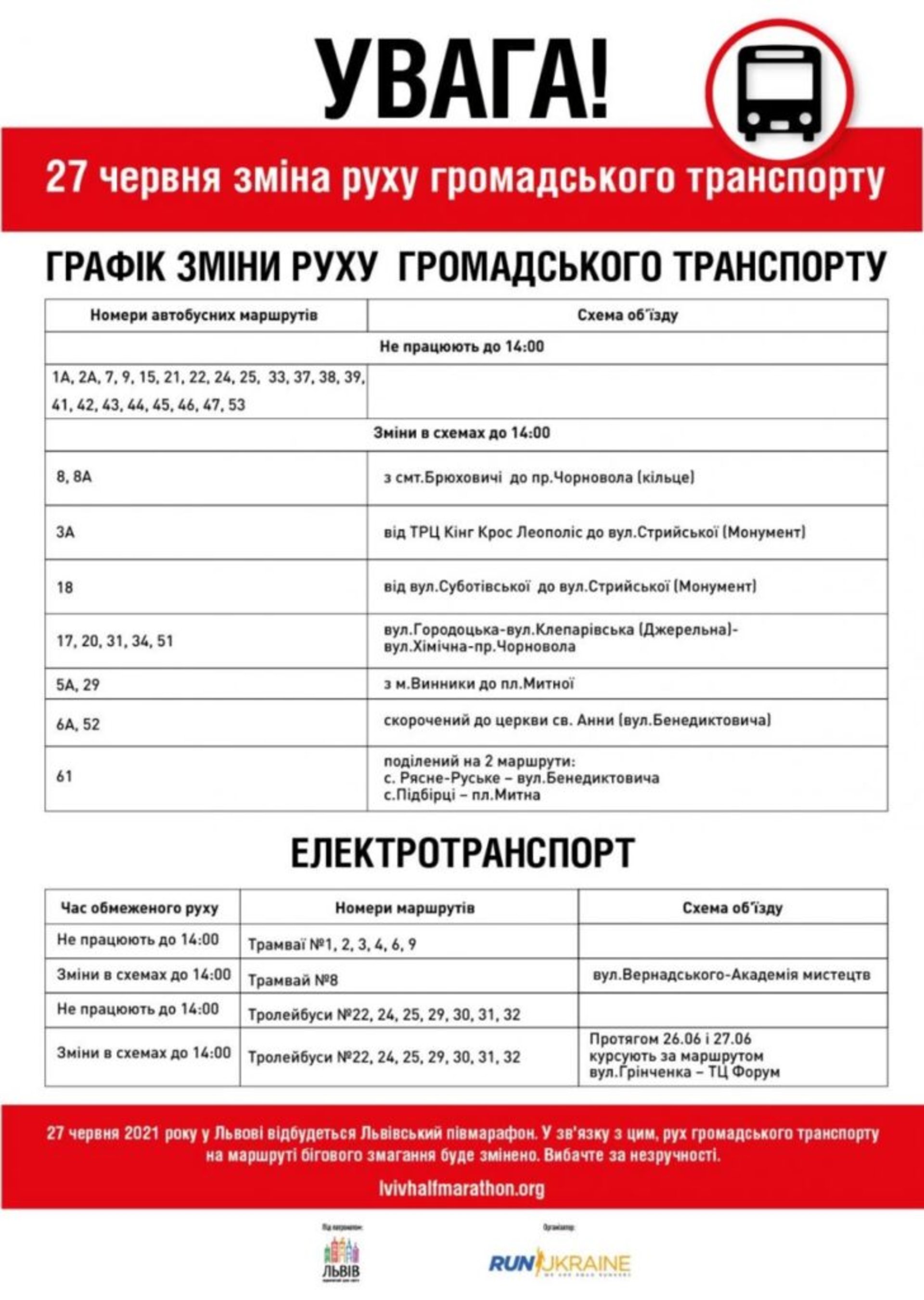 Завтра у Львові частину міста закриють для проїзду