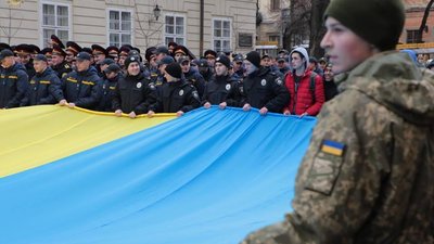 На Львівщині у сотні голосів спільно виконали Державний Гімн